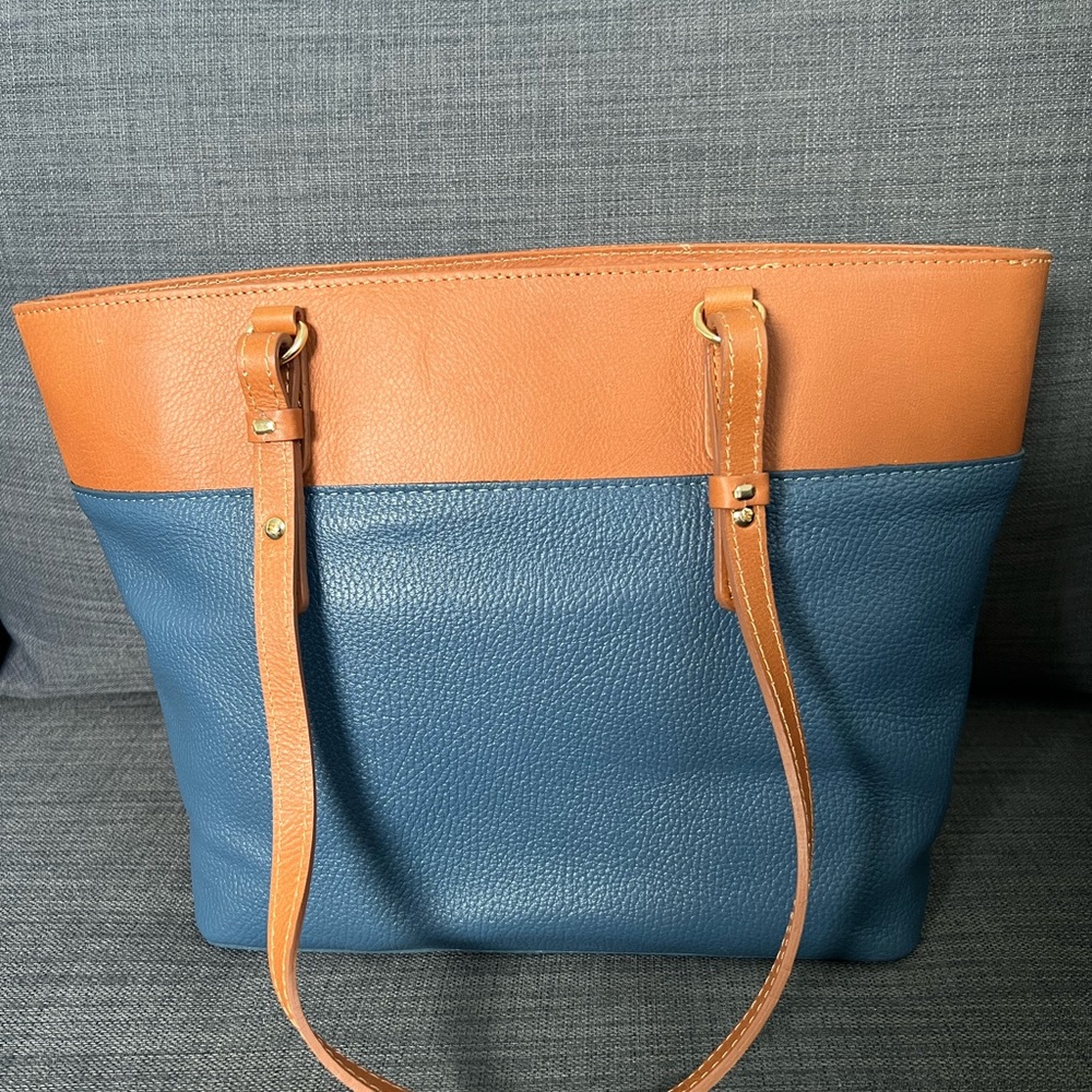 NWT VALENTINA TOP ZIP TOTE SATCHEL HANDBAG ITALIAN LEATHER - Picture 4 of 13